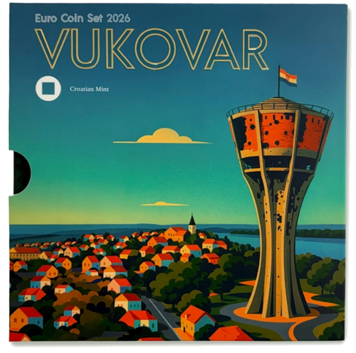 Horvātija 2026 Vukovaras eiro monētu BU komplekts (3)