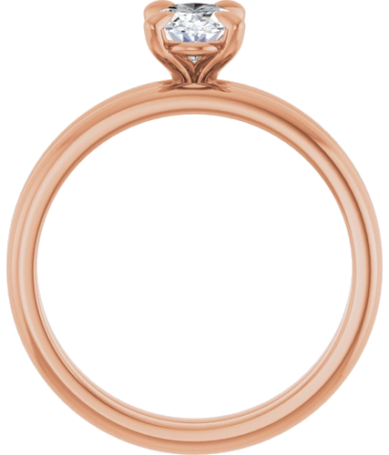 14K Rose  7x5 mm Oval Solitaire Engagement Ring Mounting (7)