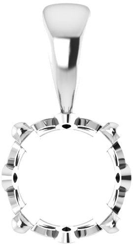 Pakabukas „Round 4-Prong Scroll Setting®“ 585 Baltojo Aukso Round 6mm (1)