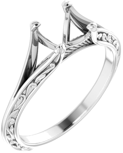 Sužadėtuvių Žiedas „Solitaire“ 585 Baltojo Aukso Square 5mm (1)