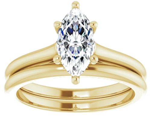Sužadėtuvių Žiedas „Solitaire“ 585 Geltonojo Aukso Marquise 10mm x 5mm (8)