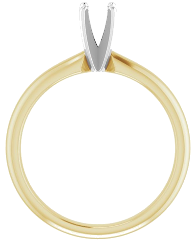 14K Yellow   White 4-4.1 mm Round 4-Prong Solitaire Ring Mounting (2)