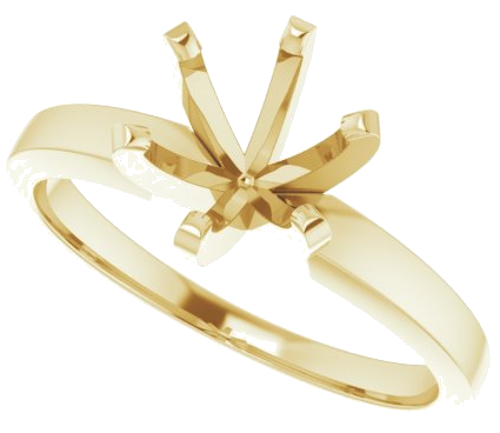 14K Yellow 7.3-7.7 mm Round 6-Prong Solitaire Engagement Ring Mounting (5)