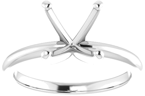 14K White  8 mm Cushion Solitaire Engagement Ring Mounting (3)