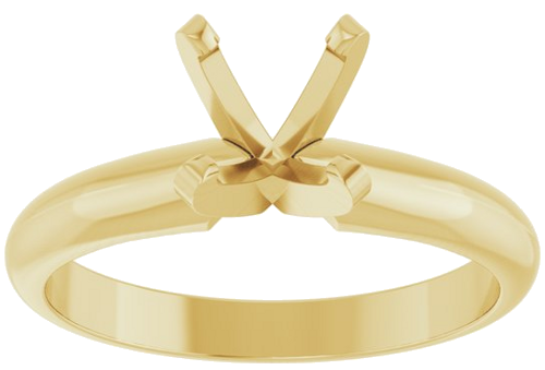 14K Yellow 6.0-6.6 mm Round 4-Prong Heavy Solitaire Ring Mounting (3)