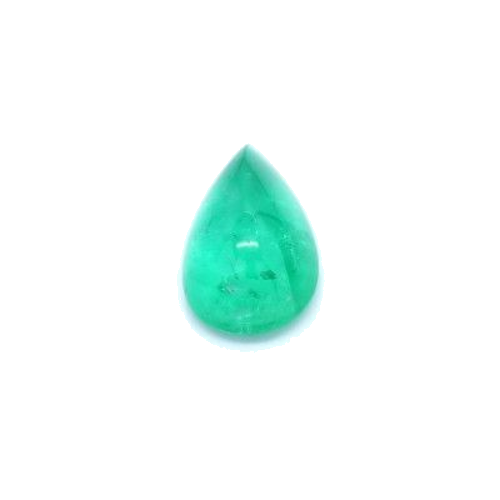 1.95 carat GREEN CABOCHON cut Pear Smaragdas (1)