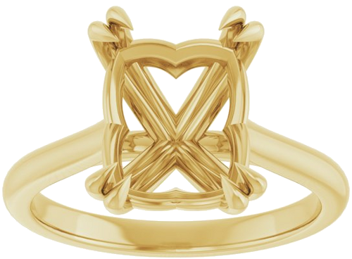 Sužadėtuvių Žiedas „Solitaire“ 585 Geltonojo Aukso Emerald 10mm x 8mm (3)