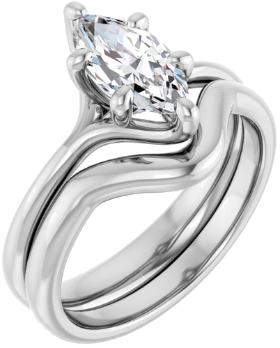 14K White 10x5 mm Marquise Engagement Ring Mounting (6)