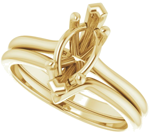 14K Yellow 10x5 mm Marquise V-Prong Engagement Ring Mounting (10)