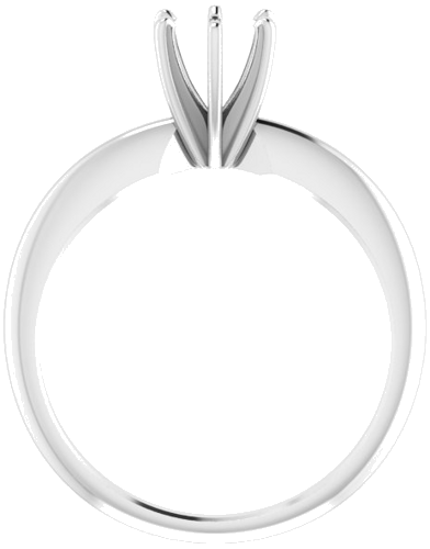 Sužadėtuvių Žiedas „Solitaire“ 585 Baltojo Aukso Round 5.4mm x 5.7mm (2)