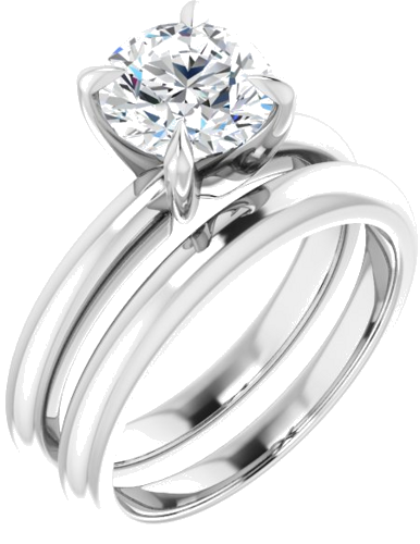 14K White 7.4 mm Round Solitaire Engagement Ring Mounting (6)