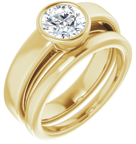 14K Yellow  6.5 mm Round Solitaire Engagement Ring Mounting (6)