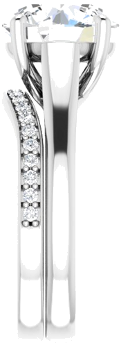 Sužadėtuvių Žiedas „Solitaire“ 750 Baltojo Aukso Round 10mm (9)