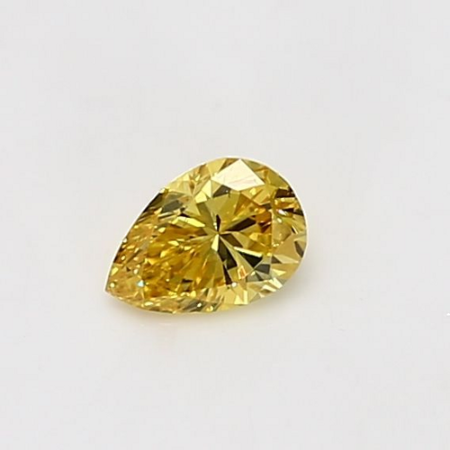 0.3 carat Fancy Vivid Yellow-SI1 Natūralus Pear Deimantas (1)