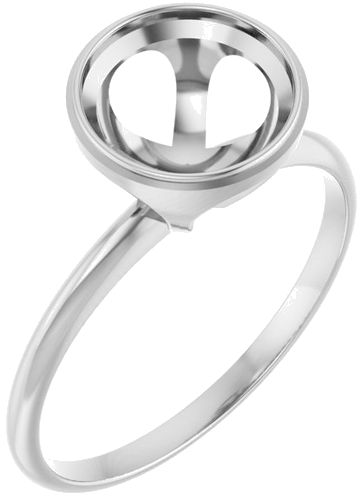 14K White 8.2 mm Round Solitaire Engagement Ring Mounting (1)