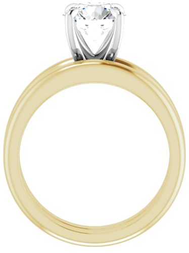 Sužadėtuvių Žiedas „Solitaire“ 585 Baltojo Ir Geltonojo Aukso Round 7.4mm (7)