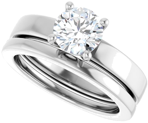 Sužadėtuvių Žiedas „Solitaire“ 950 Platinos Round 6.5mm (10)