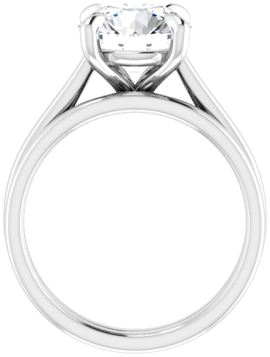14K White  9 mm Round Solitaire Engagement Ring Mounting (7)