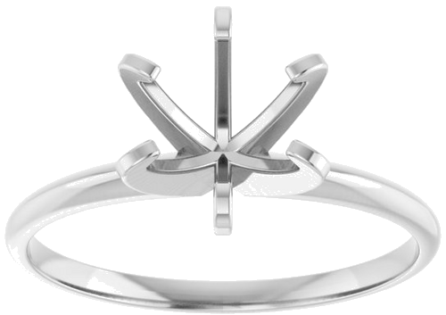 14K White 7.3-7.7 mm Round 6-Prong Solitaire Engagement Ring Mounting (3)