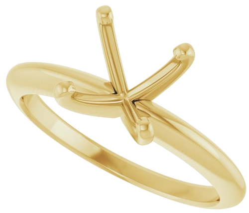 Sužadėtuvių Žiedas „Solitaire“ 585 Geltonojo Aukso Round 7.8mm x 8.6mm (5)