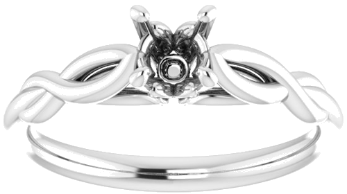 14K White  4.8 mm Round Solitaire Engagement Ring Mounting (3)