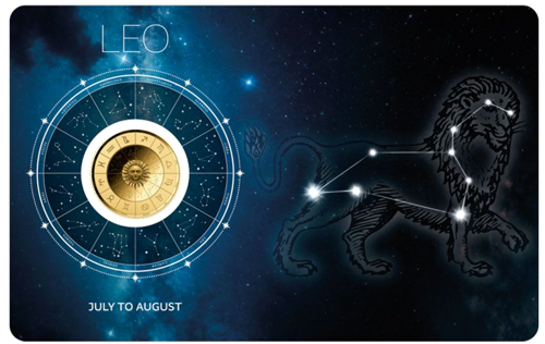 1/1000 oz Lauva (Zodiac Series) 3000 franku Čada zelta monēta (1)