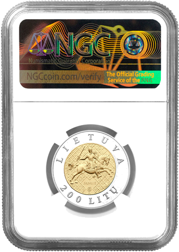 2003 750-летие коронации Миндовга 200 литов золотая монета NGC PF 68 ULTRA CAMEO (2)
