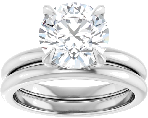 14K White 8.8 mm Round Solitaire Engagement Ring Mounting (8)