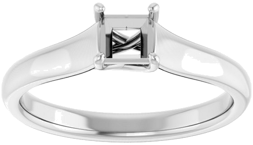 Sužadėtuvių Žiedas „Solitaire“ 585 Baltojo Aukso Square 4mm (3)