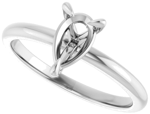 14K X1 White  8x5 mm Pear Solitaire Engagement Ring Mounting (5)
