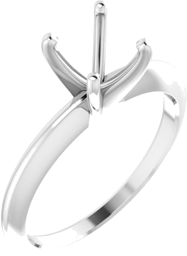 Sužadėtuvių Žiedas „Solitaire“ 585 Baltojo Aukso Round 6.6mm x 7.2mm (1)