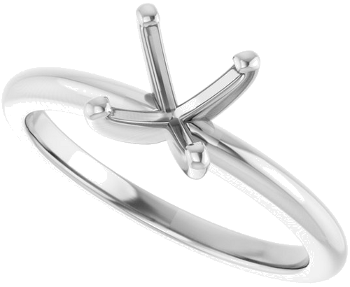 Platinum  7 mm Round Solitaire Engagement Ring Mounting (5)