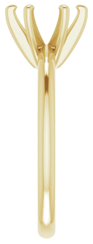 14K Yellow  7.4 mm Round Solitaire Engagement Ring Mounting (4)