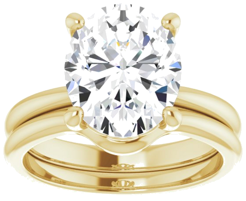 14K Yellow 11x9 mm Oval Solitaire Engagement Ring Mounting (8)