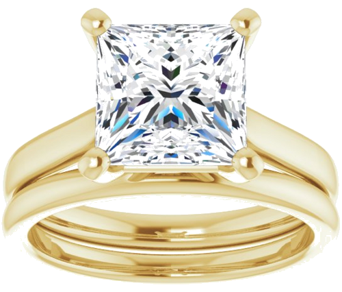 Sužadėtuvių Žiedas „Solitaire“ 585 Geltonojo Aukso Square 8mm (8)