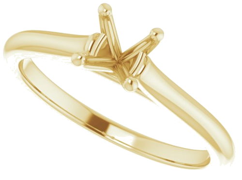 Sužadėtuvių Žiedas „Solitaire“ 585 Geltonojo Aukso Round 5.2mm (5)