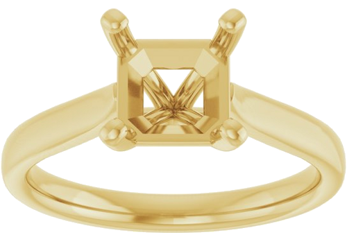 Sužadėtuvių Žiedas „Solitaire“ 585 Geltonojo Aukso Asscher 7mm (3)