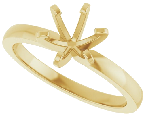 Sužadėtuvių Žiedas „Solitaire“ 585 Geltonojo Aukso Round 6.4mm (5)