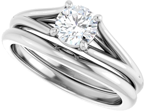 14K White 5.2 mm Round Solitaire Engagement Ring Mounting (10)