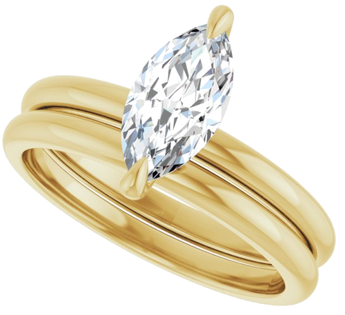 Sužadėtuvių Žiedas „Solitaire“ 585 Geltonojo Aukso Marquise 10mm x 5mm (10)