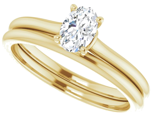 14K Yellow  6x4 mm Oval Solitaire Engagement Ring Mounting (10)