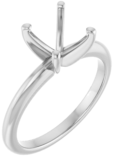 14K White  8.2 mm Round Solitaire Engagement Ring Mounting (1)