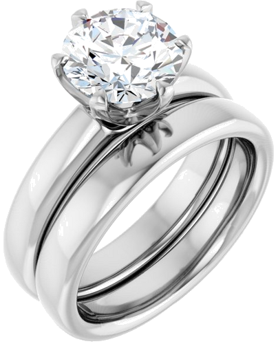 14K White 8.2 mm Round Engagement Ring Mounting (6)