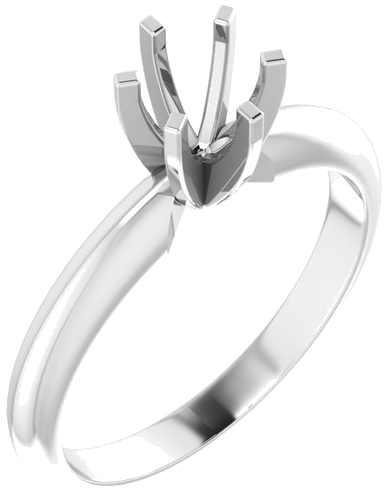 Platinum 5-5.3 mm Round 6-Prong Solitaire Ring Mounting (1)