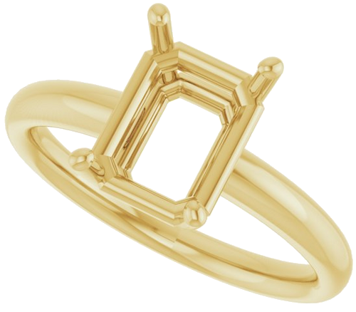 14K Yellow 9x7 mm Emerald Engagement Ring Mounting (5)