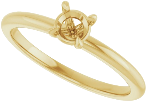 10K Yellow 4.4 mm Round Solitaire Engagement Ring Mounting (5)