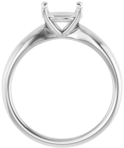 14K White  8 mm Round Solitaire Engagement Ring Mounting (2)