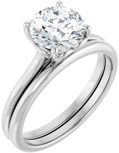 14K White  7.4 mm Round Solitaire Engagement Ring Mounting (6)