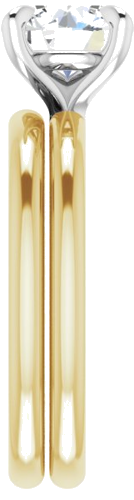 Sužadėtuvių Žiedas „Solitaire“ 585 Baltojo Ir Geltonojo Aukso Round 7.4mm (9)