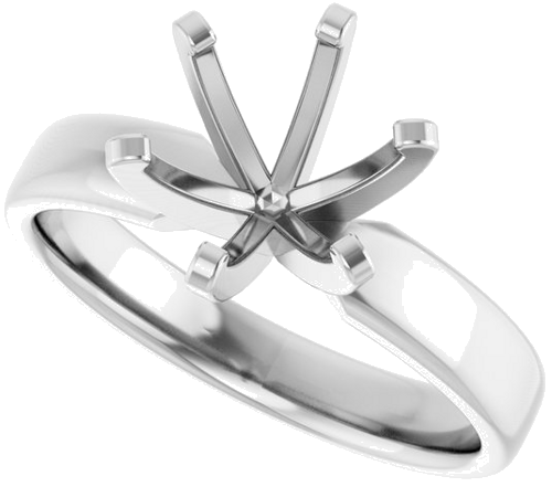 14K White 8.2 mm Round Solitaire Engagement Ring Mounting (5)